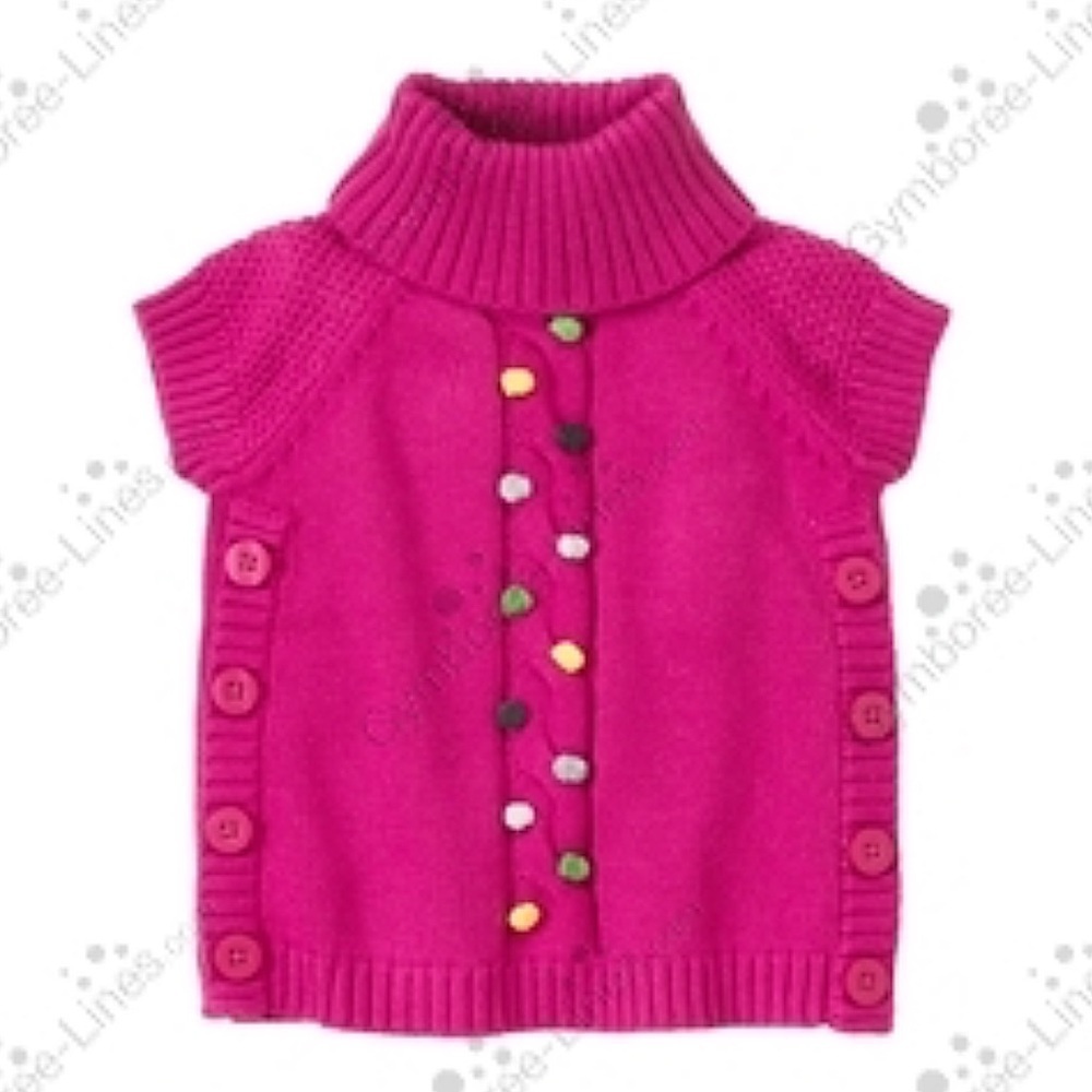 GYMBOREE Merry Bright turle neck knit sweater vest crop cotton holiday 6-12 mos